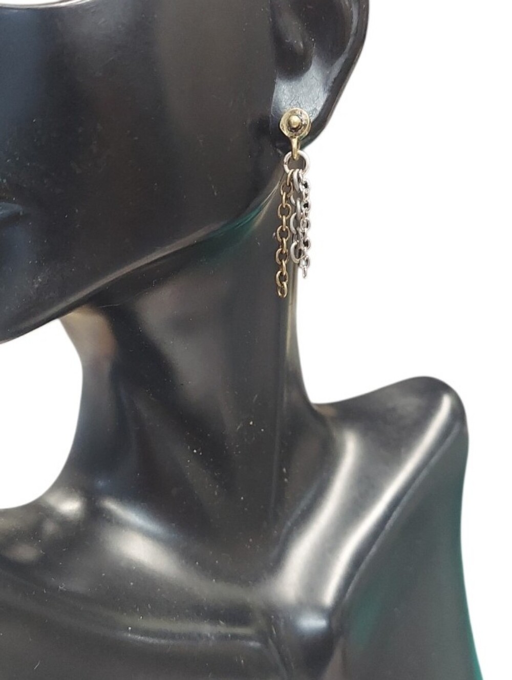 E376 Minimalist Multi Strand Chainlink Earrings